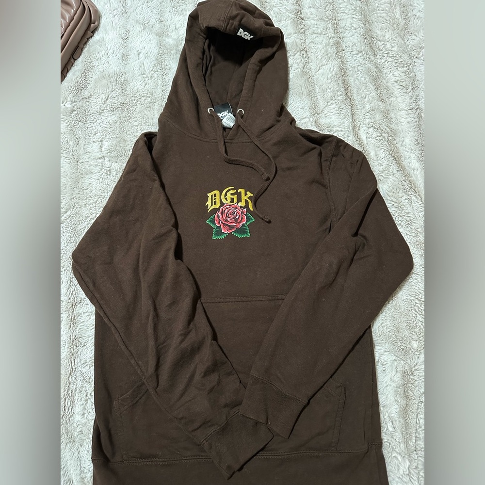 DGK Brown Guadalupe Hoodie Size Small
